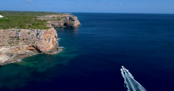 Flygfoto Menorca Medelhavet Spanien — Stockvideo