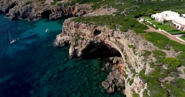 Flygfoto Menorca Medelhavet Spanien — Stockvideo