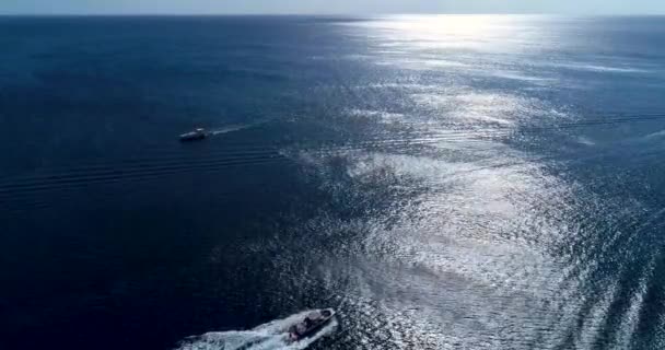 Båtar Medelhavet Solig Dag Video — Stockvideo