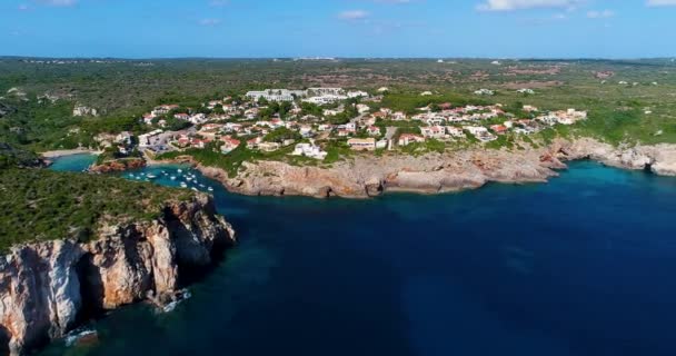 Flygfoto Menorca Medelhavet Spanien — Stockvideo