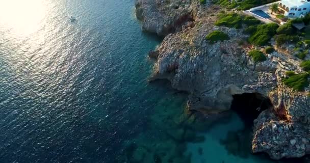 Vídeo Aéreo Ilha Menorca Mar Mediterrâneo Espanha — Vídeo de Stock