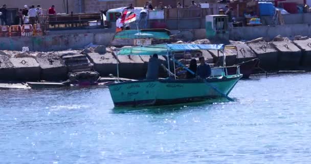 Barcos Pescadores Puerto — Vídeos de Stock