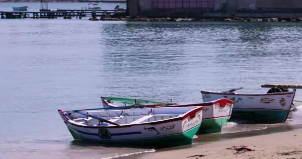 Barcos Pescadores Puerto — Vídeos de Stock