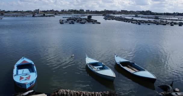 Barcos Pescadores Puerto — Vídeos de Stock