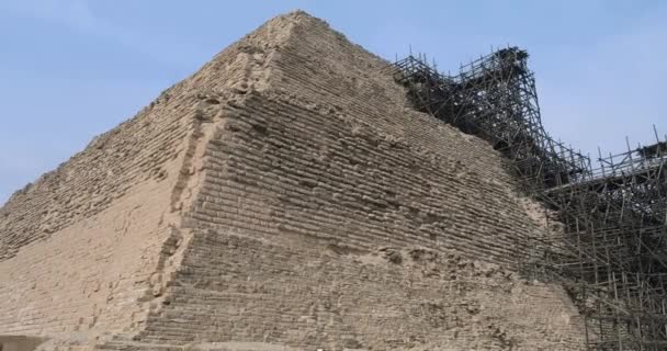 Egyptiska Pyramiderna Med Tidsfördröjning Och Närbild — Stockvideo