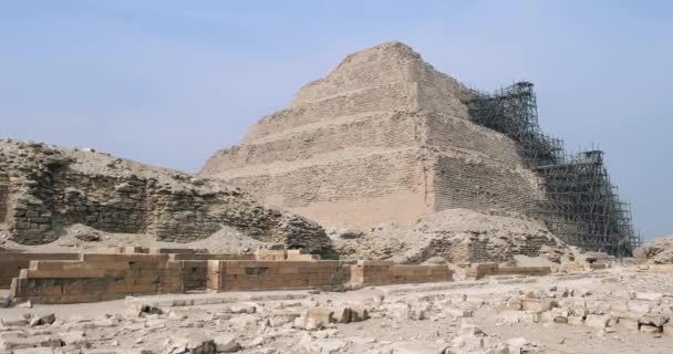 Egipskich Piramid Upływ Czasu Zbliżenie — Wideo stockowe