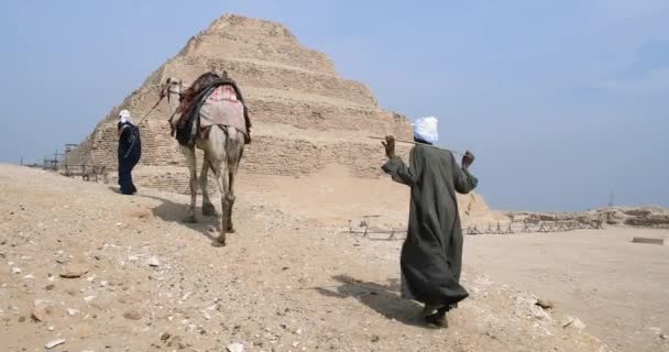 경과와 클로즈업 이집트 피라미드 — 비디오