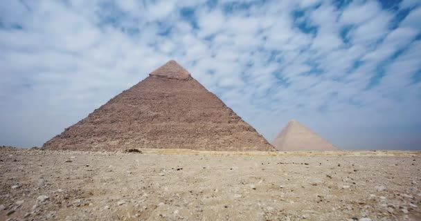 Egyptische Piramiden Met Time Lapse Close — Stockvideo