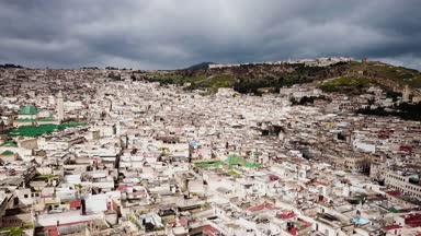Hava görünümünde Fas fez Medina