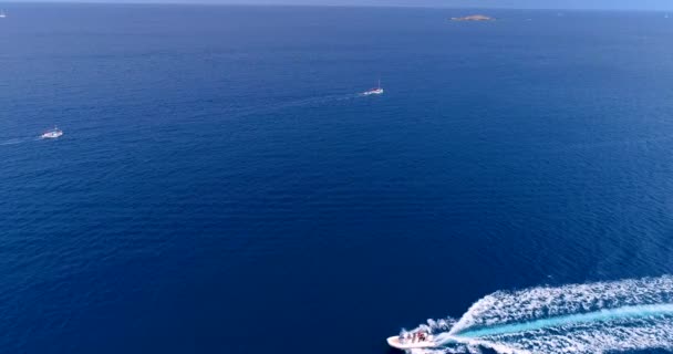 Barco Mar Dejando Velorio — Vídeos de Stock
