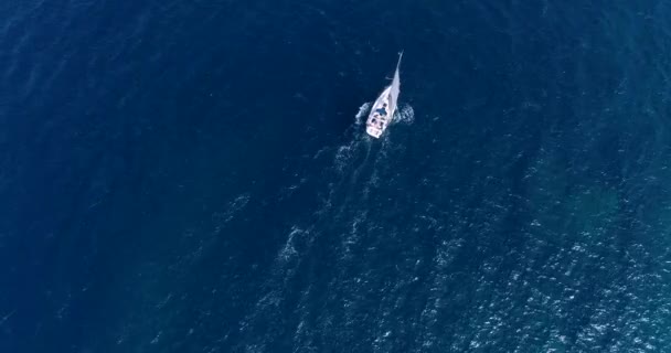 Вітрильник Морі Повітряним Видом — стокове відео