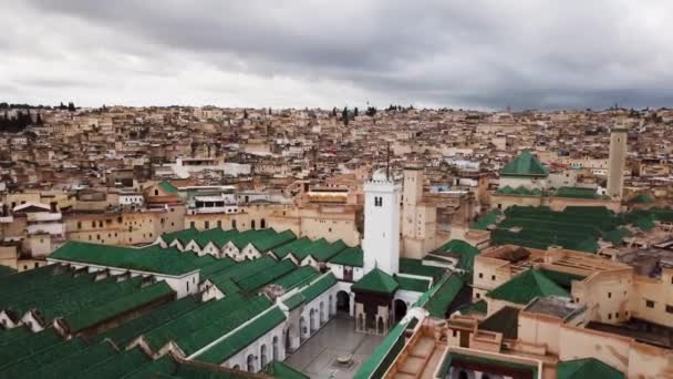 Μεντίνα Της Φες Μαρόκο Εναέρια Άποψη — Αρχείο Βίντεο