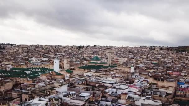 Medina Van Fez Marokko Luchtfoto — Stockvideo