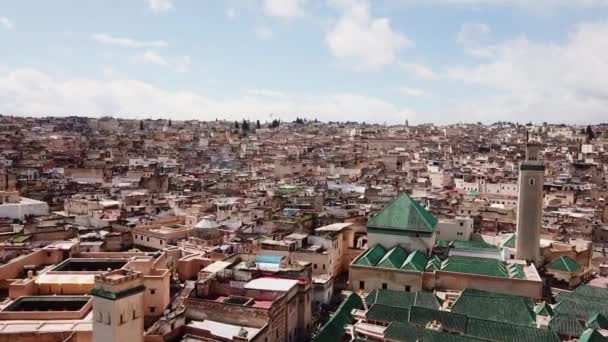 Medina Van Fez Marokko Luchtfoto — Stockvideo