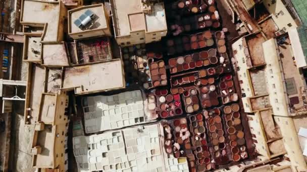 Tannery Seen Sky City Fez Morocco — Stock Video