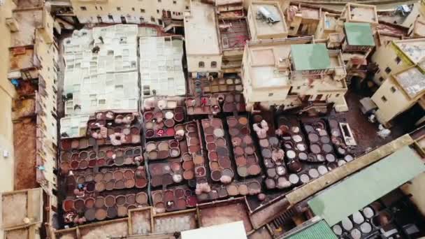 Tannery Seen Sky City Fez Morocco — Stock Video