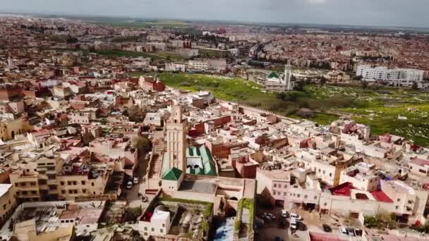 Keizerlijke Stad Luchtfoto Marokko — Stockvideo