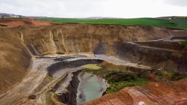 Pemandangan Panorama Atas Tambang Dan Tambang Terbuka Maroko — Stok Video