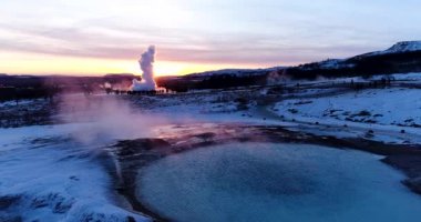 Gayzer hava görünümünde, İzlanda