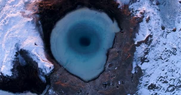 Geyser Vista Aérea Islândia — Vídeo de Stock