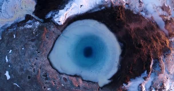 Geyser Vista Aérea Islândia — Vídeo de Stock