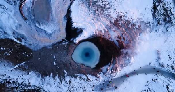 Geyser Aerial View Iceland — Stock Video