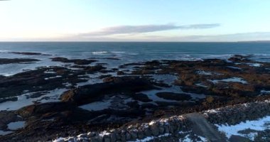 manzara bir plaj havadan görünümü, İzlanda