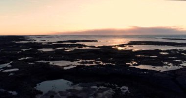 manzara bir plaj havadan görünümü, İzlanda