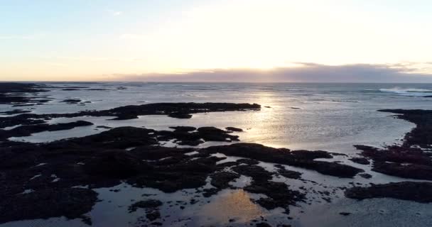 Пейзаж Пляжа Воздушном Виде Исландия — стоковое видео