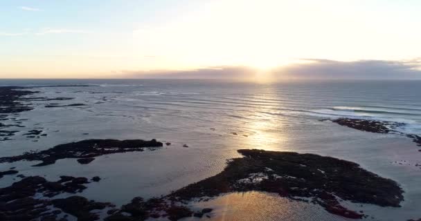 Landschaft Eines Strandes Aus Der Luft Island — Stockvideo