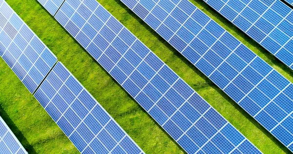 Paneles Solares Vista Aérea — Foto de Stock