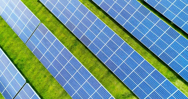 Paneles Solares Vista Aérea — Foto de Stock