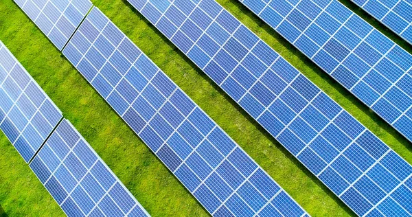 Solární Panely Vzdušném Zobrazení — Stock fotografie
