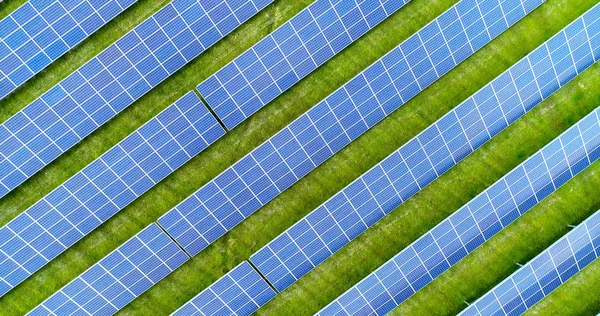 Solární Panely Vzdušném Zobrazení — Stock fotografie