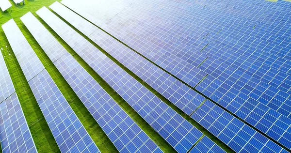 Zonnepanelen Vanuit Lucht Bekeken — Stockfoto