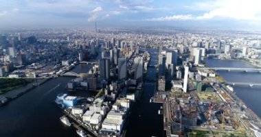 Tokyo körfezi havadan görünüyor.