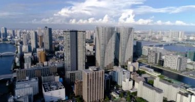 Tokyo körfezi havadan görünüyor.