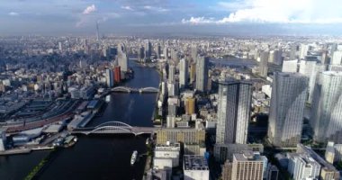 Tokyo körfezi havadan görünüyor.