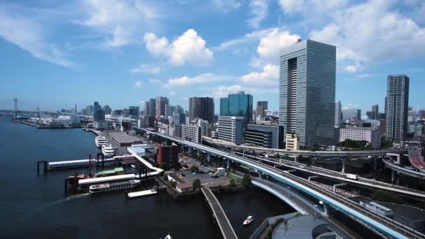 Tokyo Bay Air View Time Lapse — стокове відео