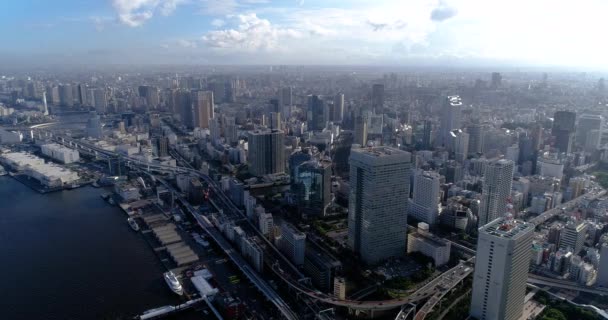 Tokio Baai Lucht Uitzicht — Stockvideo