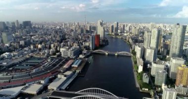 Tokyo körfezi havadan görünüyor.