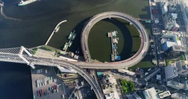 Tokyo Körfezi'İnterchanger havadan görünümü