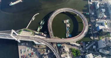 Tokyo Körfezi'İnterchanger havadan görünümü