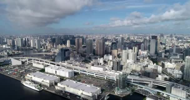 Tokio Baai Lucht Uitzicht — Stockvideo