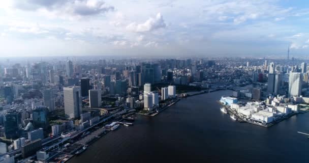 東京湾の空中風景 — ストック動画