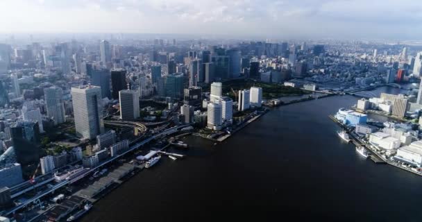 東京湾の空中風景 — ストック動画