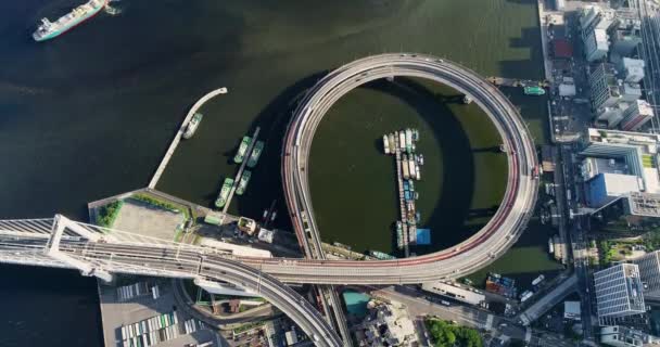 Intercambiador Baía Tóquio Vista Aérea — Vídeo de Stock