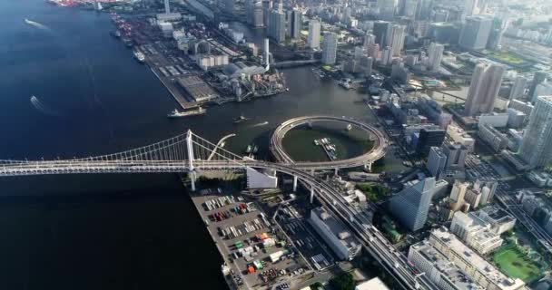 Tokyo Körfezi Nterchanger Havadan Görünümü — Stok video