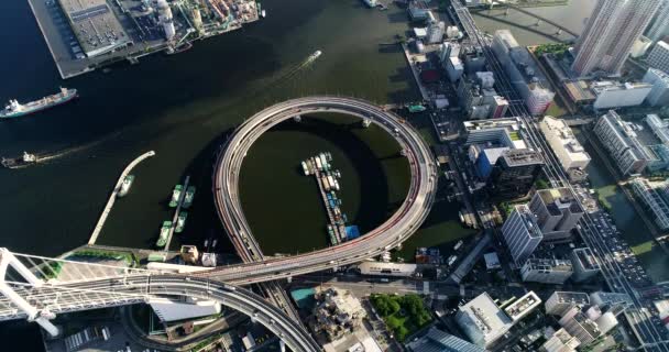 Échangeur Dans Baie Tokyo Vue Aérienne — Video