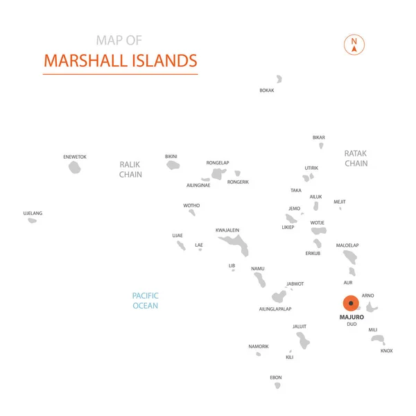 Mapa Estilizado Vetor Ilhas Marshall —  Vetores de Stock